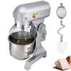 VEVOR Industrial Kitchen Mixer 15Qt 600W, 3 Gear Speeds (110/178/390 RPM), Durable 110V, Includes Stainless Bowl, Dough Hook, Whisk, Beater
