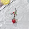 Bag Hanging Strawberry Keychain Pendant Sparkling Car Keyring Creative Beaded Phone Lanyard  Girls
