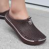 Women Men's Breathable Hollow EVA Clogs Lightweight Slip-on Beach & Casual Shoes with Sport Badge