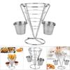 Sliver French Fry Cone Holder with Sauce Cup Fries Baskets Fries Display Stand  Serving Snacks
