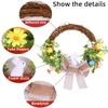 Easter Wreath Foam Egg Door Hanging Wreath Linen Bow Door Hanging Decoration