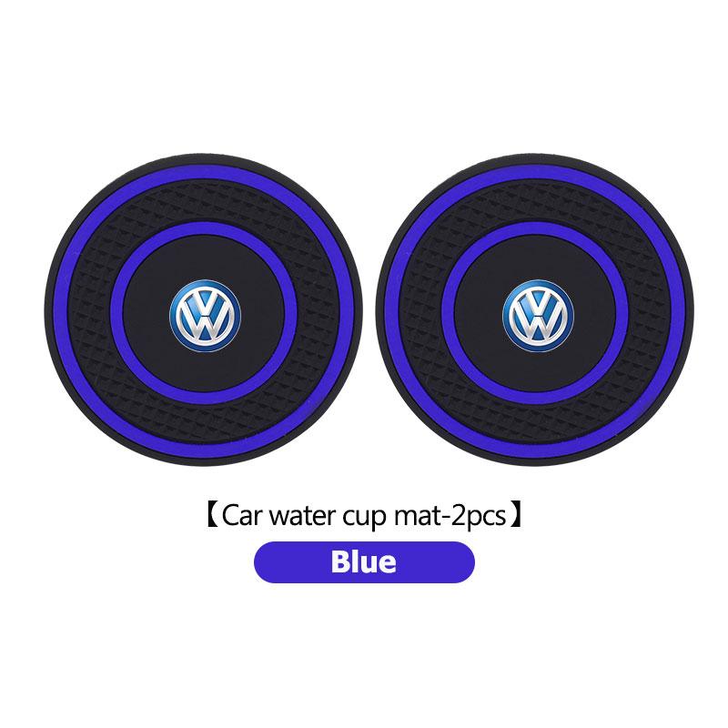2PCS Car Coaster Water Cup Bottle Holder Anti-slip Pad Mat For Volkswagen VW Scirocco Jetta Beetle Golf 4 5 6 Passat Polo B5KD2