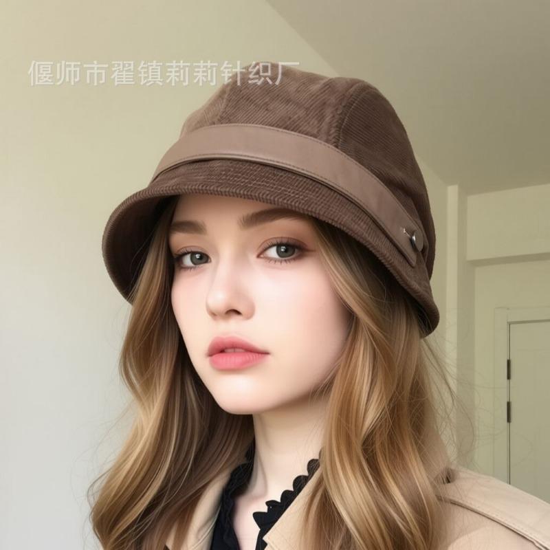 Women S Corduroy Fisherman Hat Multi Wear Casual Versatile Hat