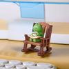 2PCs/set Cute Reading Frog Miniatures Mini Small Chair Ornaments Rocking Chair Frog Models  Home