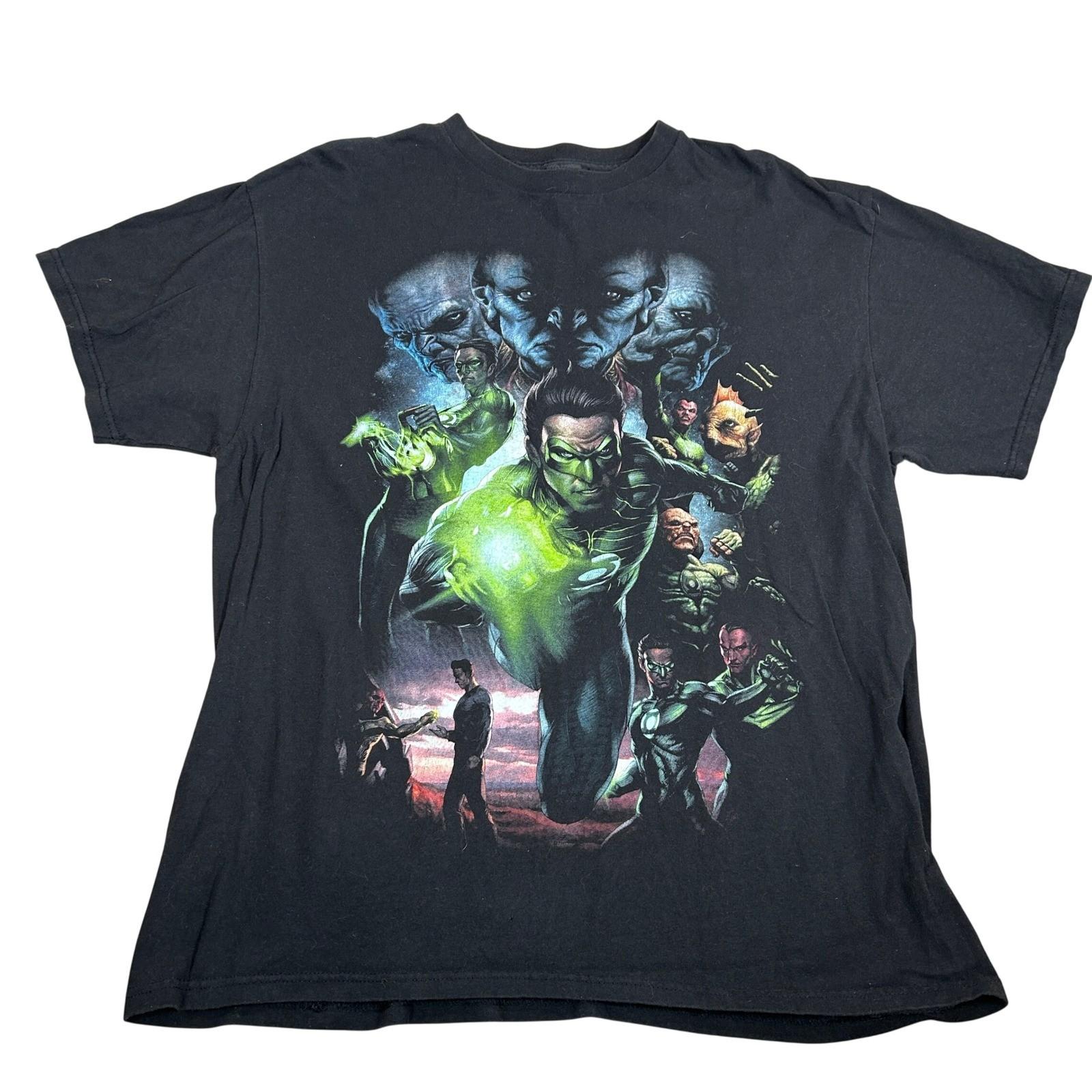 Black Green Lantern Comic Graphic T Shirt Mens XL Unisex T-Shirt S