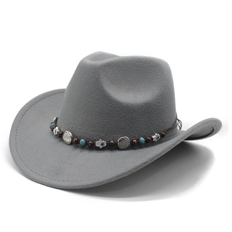 Western Cowboy Hat Felt Hat Ethnic Style Men And Women Tibetan Tibetan Upturned Edge Hat
