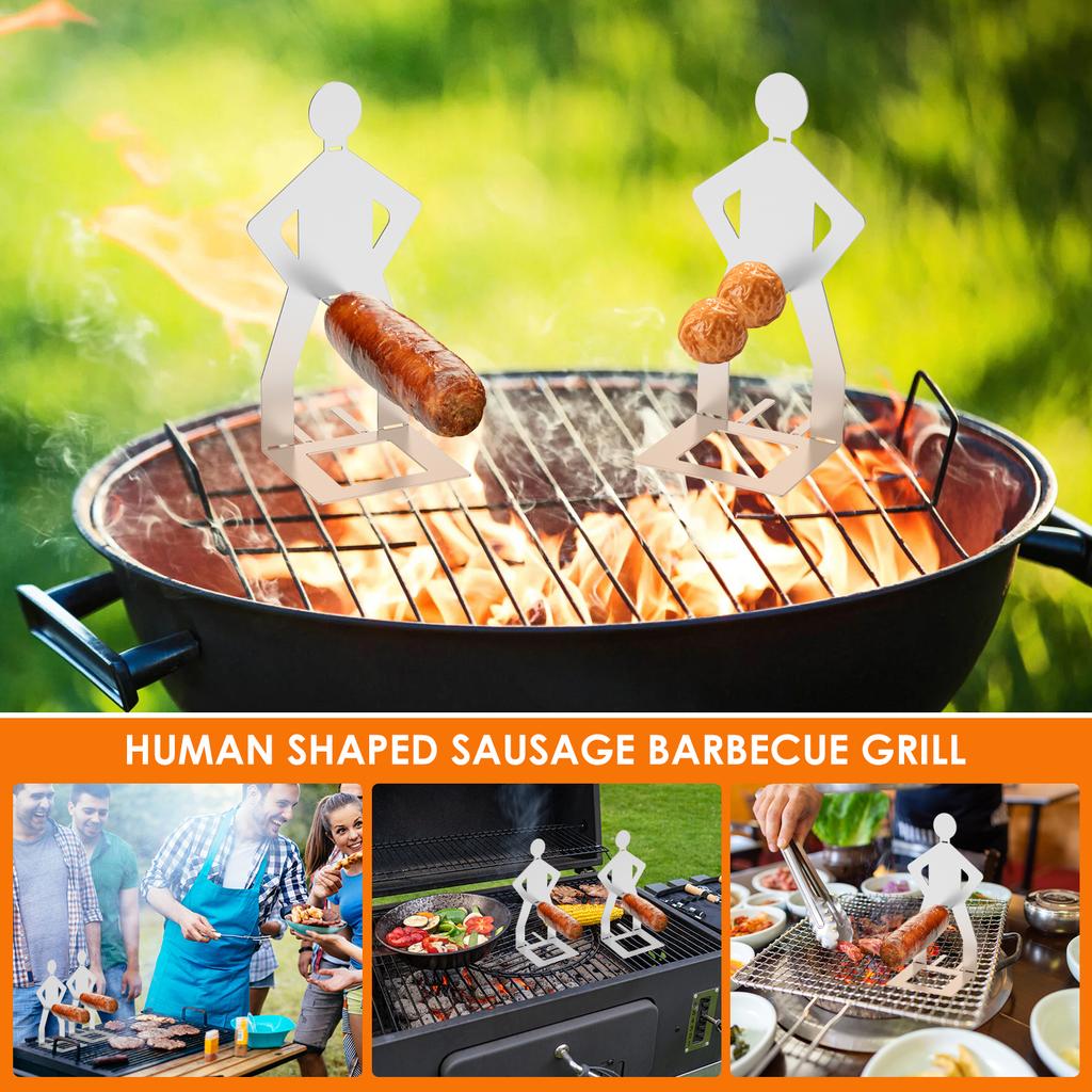 2/4 ks držák na klobásy na grilování Nerezová ocel Držáky na grilování hot dogů Přenosný stojan na hot dogy a klobásy pro kempování Příslušenství pro BBQ