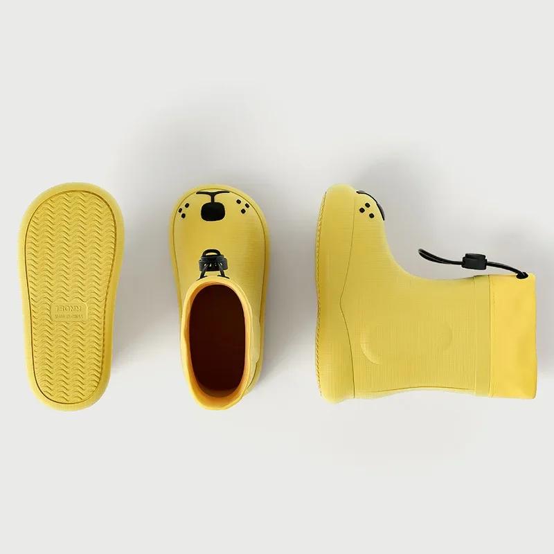 2023 New Style Kids Waterproof Rain Boots Boy Safety Children Kids Shoes For Girls Decorative Cartoon