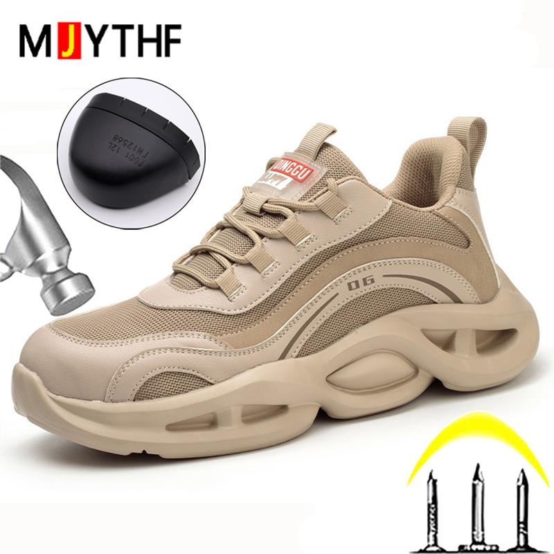 Fashion Work Sneakers Steel toe shoes Safety Boots Protection Shoes Puncture-Proof Indestructible shoes lightweight comfort