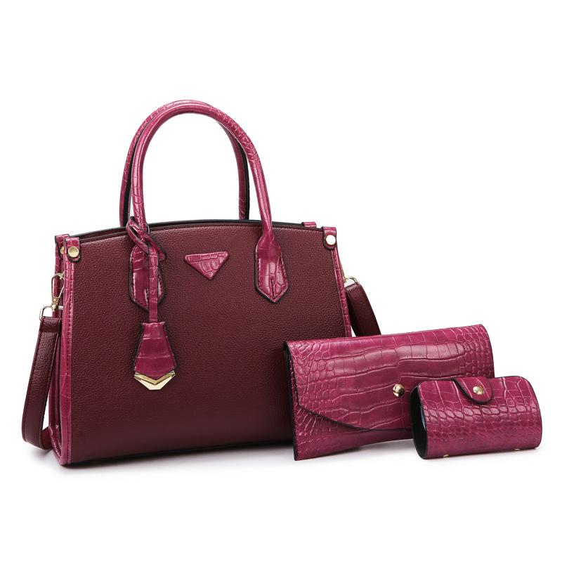 

Многосекционная портативная сумка для мамы и ребенка, женская новая сумка через плечо с текстурой легкой роскоши, большая вместительная сумка-мессенджер для мамы One size фуксия