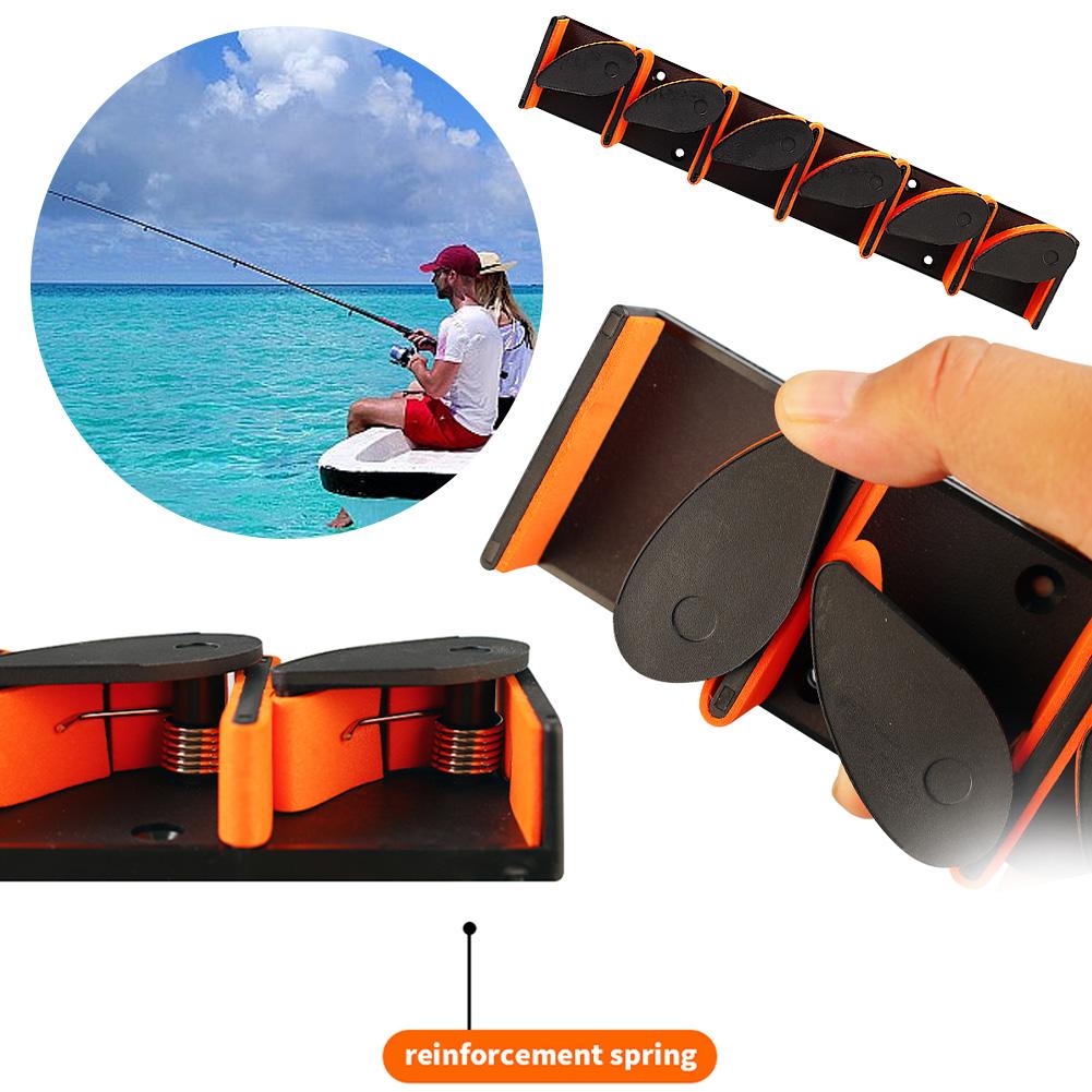 Wall Mount Fishing Rod Rack Fishing Pole Holder Holds Up To 6 Rods Fishing Rod Storage Rack Anti Slip for Garage Storage