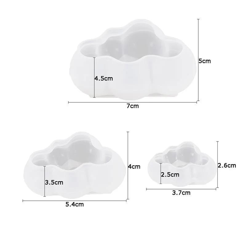 3D Silicone Mold Cloud Shape Chocolate Mousse Fondant Ice Cube Pudding Candy Soap Candle Molds Baking Cake Decoration Tool S/M/L