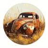 Retro Round Metal Tin Signs D Flat Cars Truck Decor Pattern Nostalgic Iron Painting Novelty For Cafe Bar Man Cave Wall Decor
