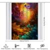 120X75Cm Watercolor Print Shower Curtain, Customizable Waterproof Fabric Decorative For Bathroom Multicolor Abstract Wave Patter