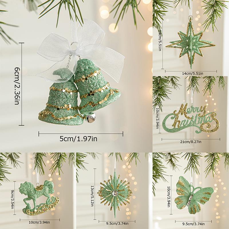 1Pc Christmas Tree Hanging Decoration Plastic Green Butterfly Hanging Christmas New
