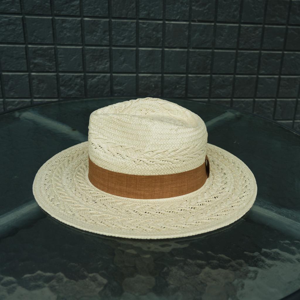 French Retro Beige Wheat Flower Woven Panama Jazz Top Hat For Men And Women Summer Sun Protection Shade Wide Brim Straw Hat