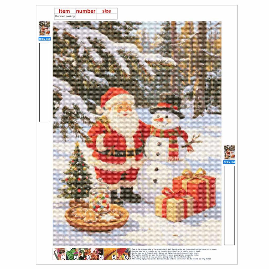 DIYDIY 5D Diamond Painting Kit Christmas Santa Snowman Full Drill Rhinestone Art Canvas Relaxing Creative Craft for Home Wall Decor Gift
