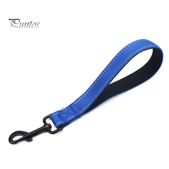 Neoprene Handle Dog Leash 12 Inches Short Heavy Duty Traffic Leashes with Carabiner Clip Inch Long Reflective Nylon Lead Padded for Large Medium Dogs
