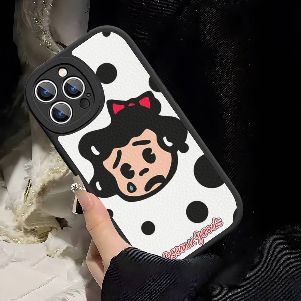Kawaii O-OSAMU-G-GOODS Cute Phone Case For IPhone 16 15 14 13 12 11 Pro Max Plus Soft Leather Cover
