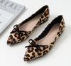 Plus Size 35-42 Women's Leopard Pointed Toe Flats Loafers Shallow Slip On Shoes Ladies Dress Office Ballerinas Mujer Mocasines