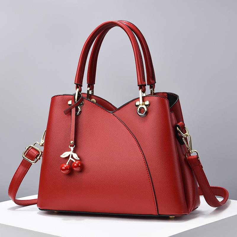 Solid color handbag large capacity women's bag new fashion versatile messenger bag
