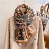 Cute flower cashmere scarf feel fringed shawl soft girl winter student scarf warm thickened scarf