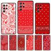 Red Bandana Paisley Phone Case For Samsung Galaxy S24 S25 S23 S22 Ultra Note 10 20 Plus S20 S21 FE Cover