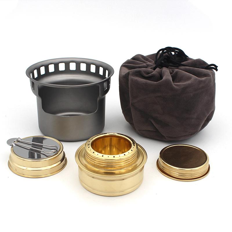 Aluminum Alloy Camping Alcohol Stoves Portable Picnic BBQ Furnace Windproof Alcohol Stoves Outdoor Cooking Furnace серый