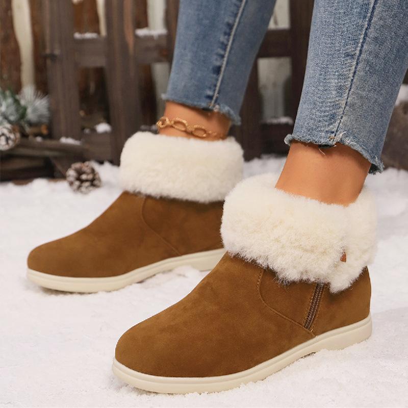 Fashion Winter Men Women Indoor Non-slip Snow Boots Soft Sole Comfortable Warm Shoes Low-top Casual Black Flat Cotton Boots Women Shoes