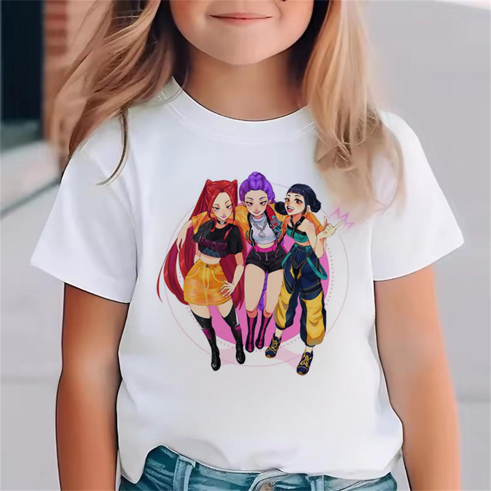 Kids' T-shirt K-Pop 'Demon Slayer' Print 2025 Movie Crew Neck Girls' Cartoon Short Sleeve Summer Baby Fashion Casual Top