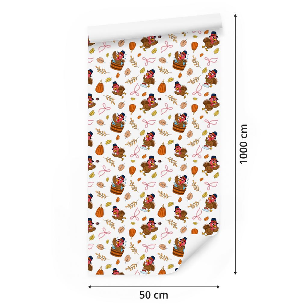 Turkeys wallpaper white and cream, cream background for living room and bedroom 50x1000
