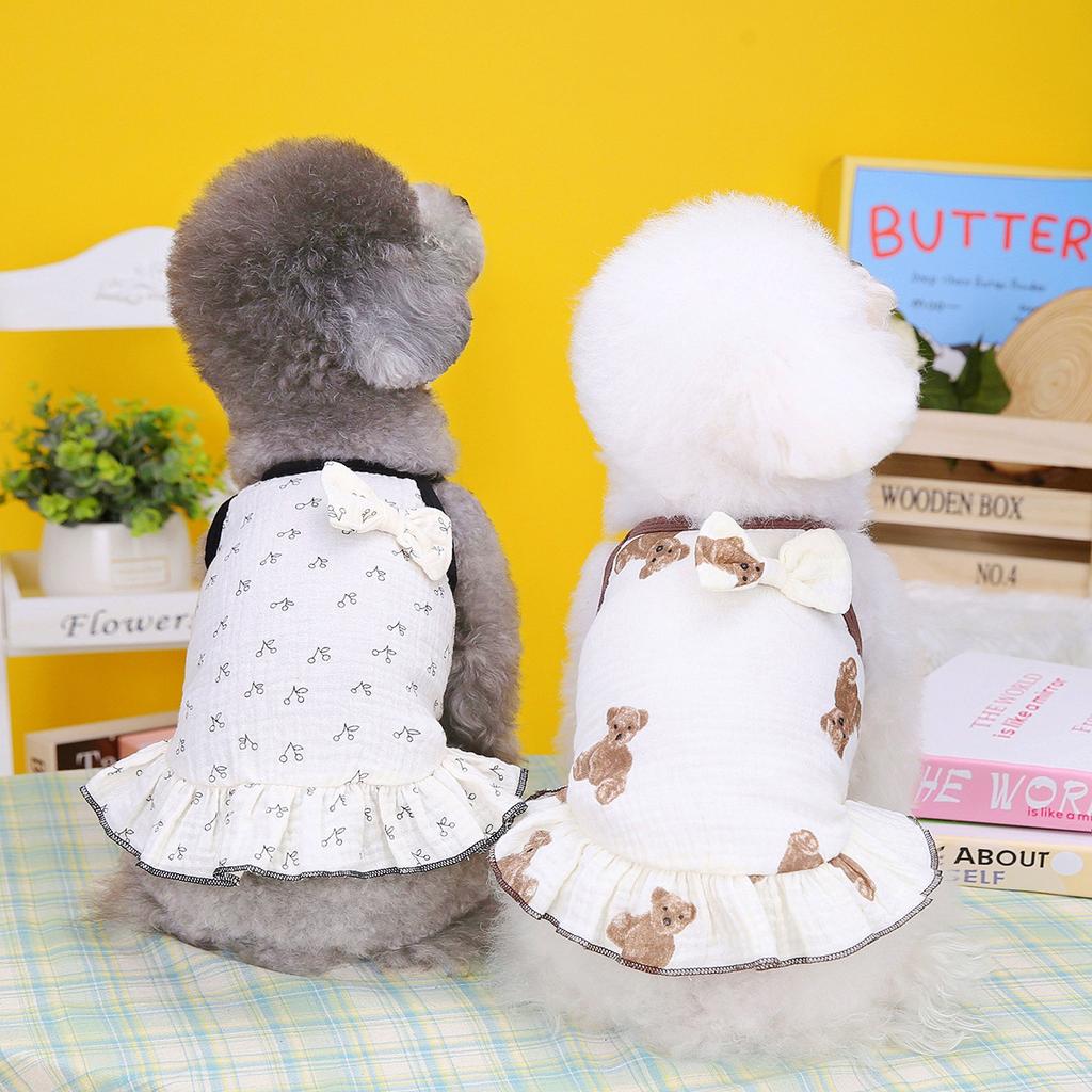 Summer Thin Dog Pet Clothing Anti-shedding Teddy Pomeranian Bichon Small Dog Skirt 23 Suspender Gauze Skirt
