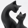 2 Piezas Estatua de Gato Negro Linda Minimalista Artística Escultura de Animal Esculturas para Escritorio Ventana
