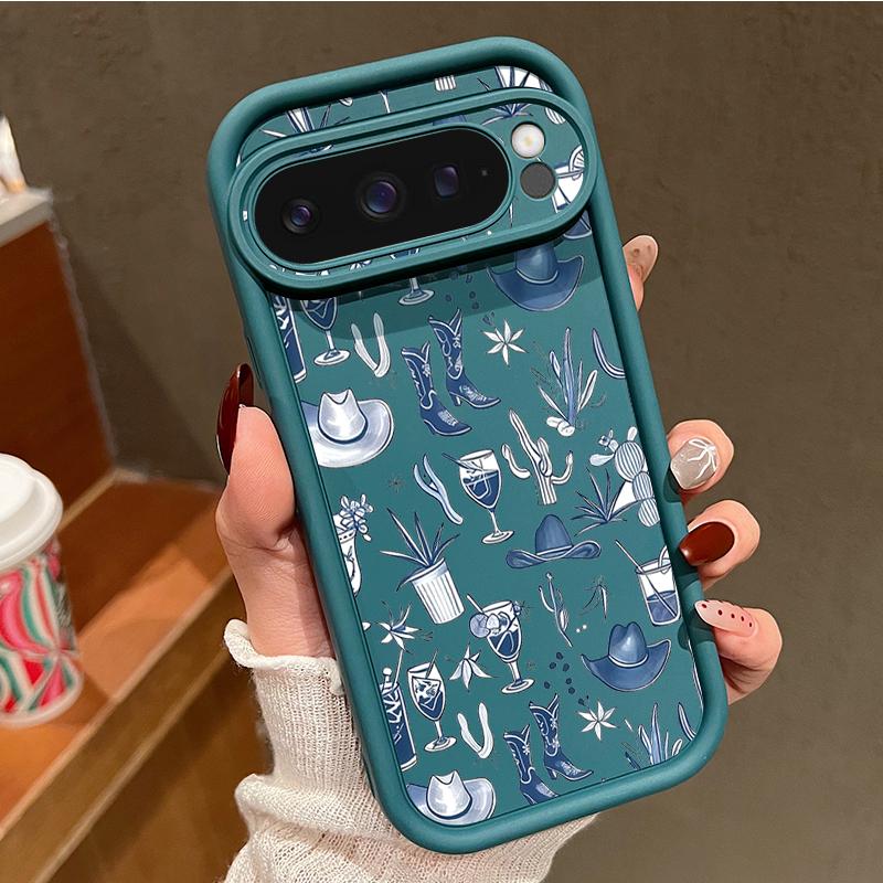 Line Plant Leaf Print Case For Google Pixel 10 Pro XL 9 8 7 Pro Shockproof Bumper Soft Silicone Phone Back Cover For Google 9A 8A 7A