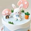 Toppers Tort Iepuraș Casuță Ciupercă Roz Tort Morcov Decorațiune pentru Petrecere de Zi de Naștere Accesorii Decorațiuni