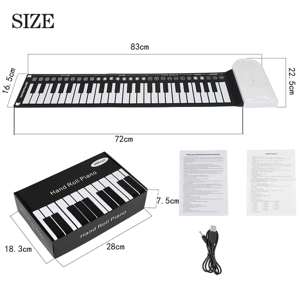 IRIN Smart 49 Keys Piano Hand Roll Electronic Piano Rechargeable MIDI Keyboard Portable Soft Silicone Piano with Speakers Parts