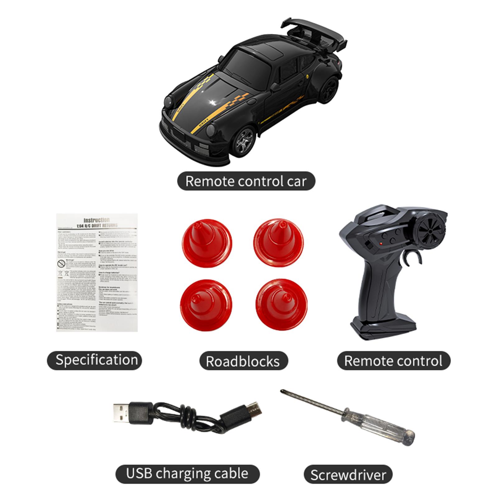 

Дрифт-машина с дистанционным управлением, 2,4 ГГц, 4WD, мини-модель полнопропорционального автомобиля со светодиодными фарами, гоночная чёрный