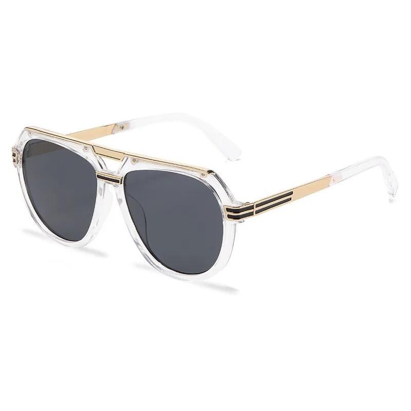 New Fashion Big Frame Sunglasses Men Women Square Metal Retro Vintage Sun Glasses High Quality UV Protection