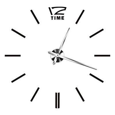DIY Large Number Wall Clock 3D Mirror Sticker Modern Home Office Decor Art Decal