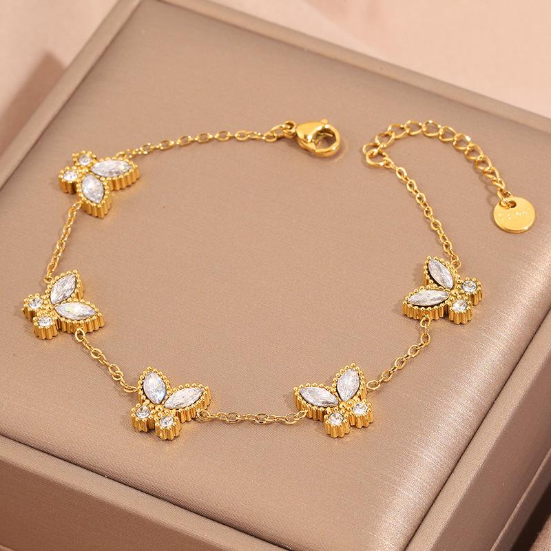 Popular bracelet, titanium steel does not fade, love zircon bracelet, high-end female light luxury niche bracelet, bracelet.