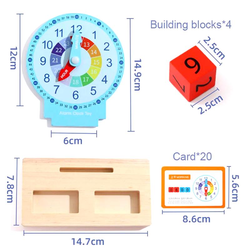 Children Montessori Clock Educational Toys Hour Minute Second Cognition Clock Model Teaching Aids Time Learning For Kindergarten