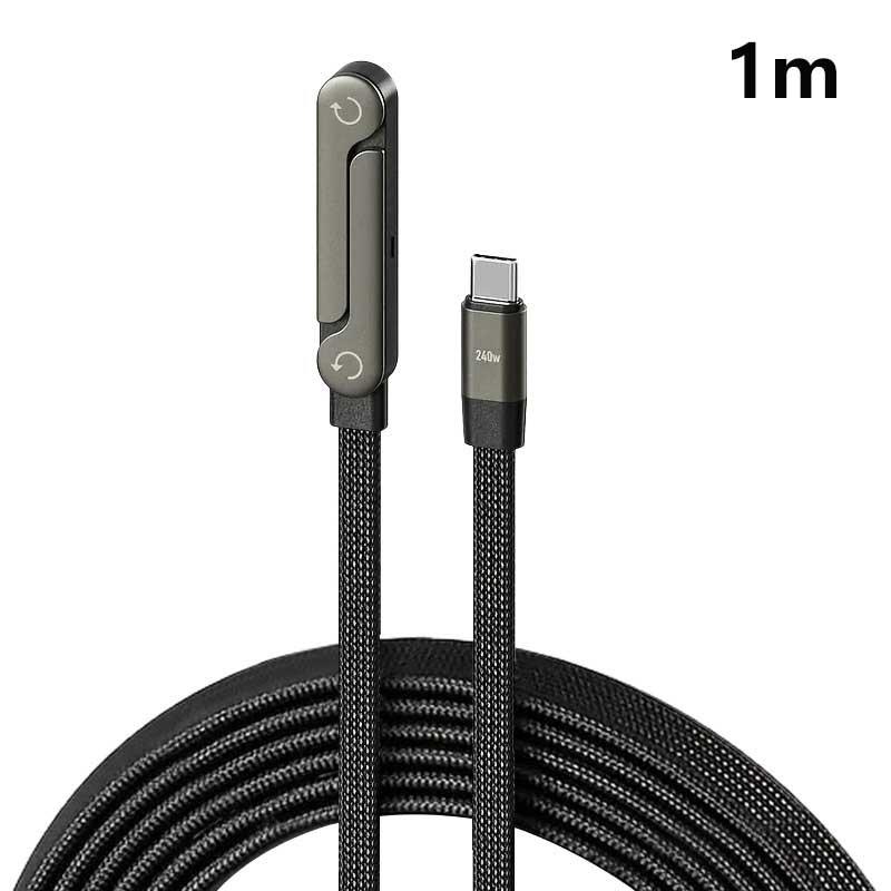 240W Fast Charging 2 in 1 USB C to USB C Foldable Bracket Data Cable Type C Desktop Holder Charging For Iphone Samsung Xiaomi 240w 1M