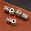 S999 Sterling Silver Wealth & Peace Barrel Spacer Beads for DIY Braiding Rope Silver Accessories