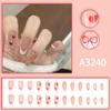 French White Edge Polka Dot Bow, Gentle Love, Whitening And Sweet New Year Atmosphere, 24 Pieces Of Wearable Nail Patches