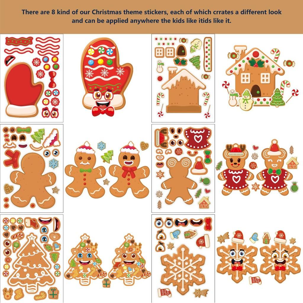 Colorful Cm2408010 Cute Gingerbread Man Stickers Perfect For Kids Birthday Parties