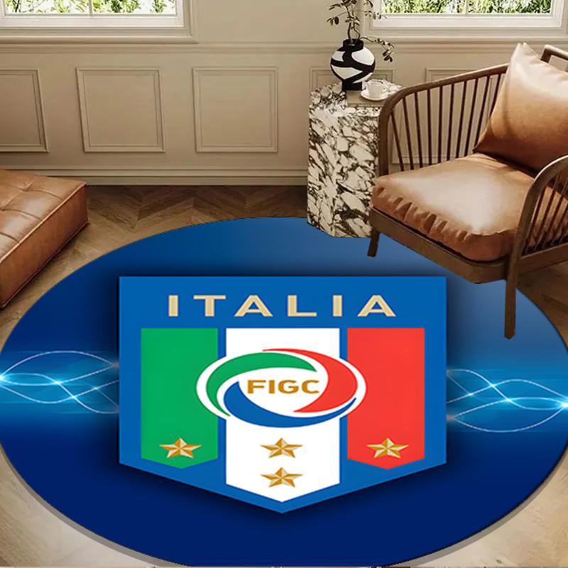 Italy Football Crest Round Mat Home Decor, Chair Rug For livingroom,Bedroom, Doormat Home Decor Birthday Gift Christmas Gifts