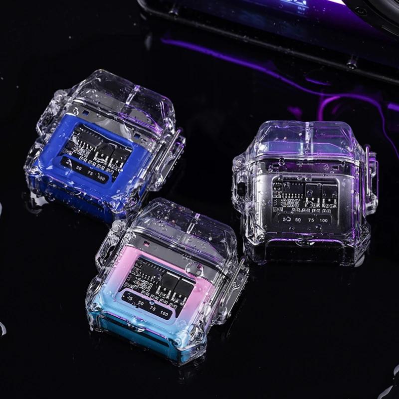 New Transparent Shell Waterproof and Windproof Ignition Flashlight TYPE-C Fast Charging COB Lighting Outdoor Camping Gift