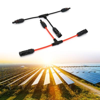 Panele słoneczne Panele Złącza rozgałęźne 30A 1000V Podwójne rozdzielacze przewodów fotowoltaicznych 6mm² Para kabli przedłużających do systemów energetycznych