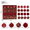6cm Plastic Flocked Festival Christmas Ball Pendant Set Holiday Decorative Pendants Window Display Tree Balls