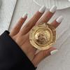 Ingemark 2026 Übertriebene Goldfarbe Runde Offene Ringe Damen Trendig Kreativ Verstellbarer Fingerring Täglich Party Bankett Schmuck